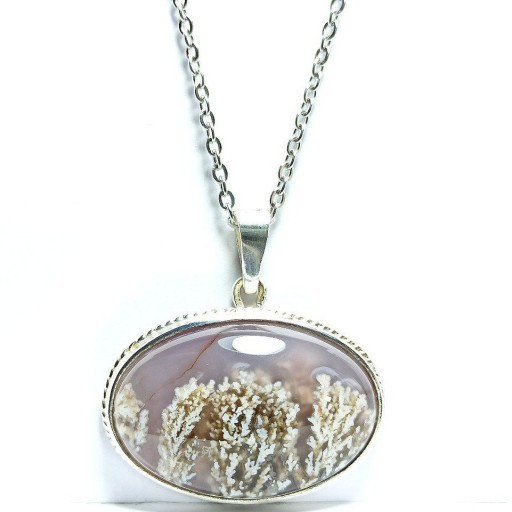 آویز نقره گوهر سنگ طبیعی و اصل معدنی شجر شکوفه بهاری