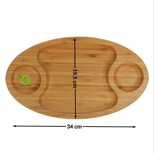 سینی رولت خوری چوبی بامبو(سینی سرو سینی پذیرایی) طرح 3 خانه L34 کد Gw50501032