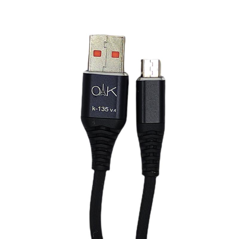 کابل تبدیل USB به microUSB اوآک مدل K-135 طول 1 متر رنگ مشکی 