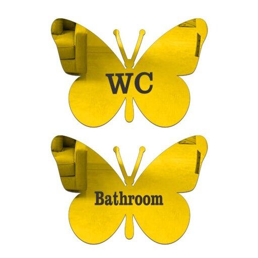 نشانگر در حمام و دستشویی، بسته دو عددی، مولتی استایل در دو رنگ طلایی و نقره ای، سایز 15 سانت