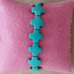 دستبند فیروزه با سنگ فیروزه هندی اصل  دستبند کشی قابل ساخت به اندازه دست شما با خواص سنگ فیروزه