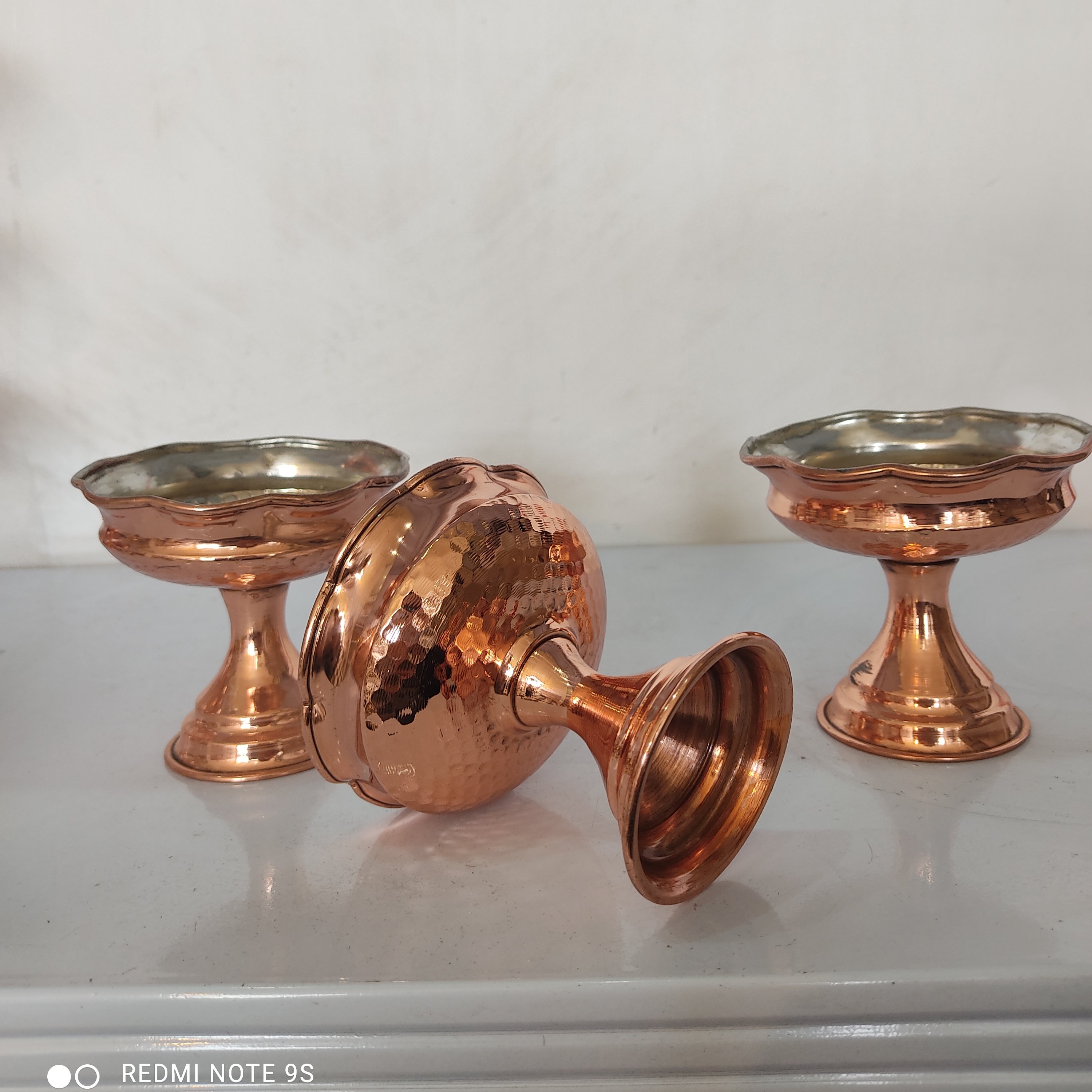 تنقلات خوری یا بستنی خوری شش تایی  مسی داخل قلع زنجان نانو