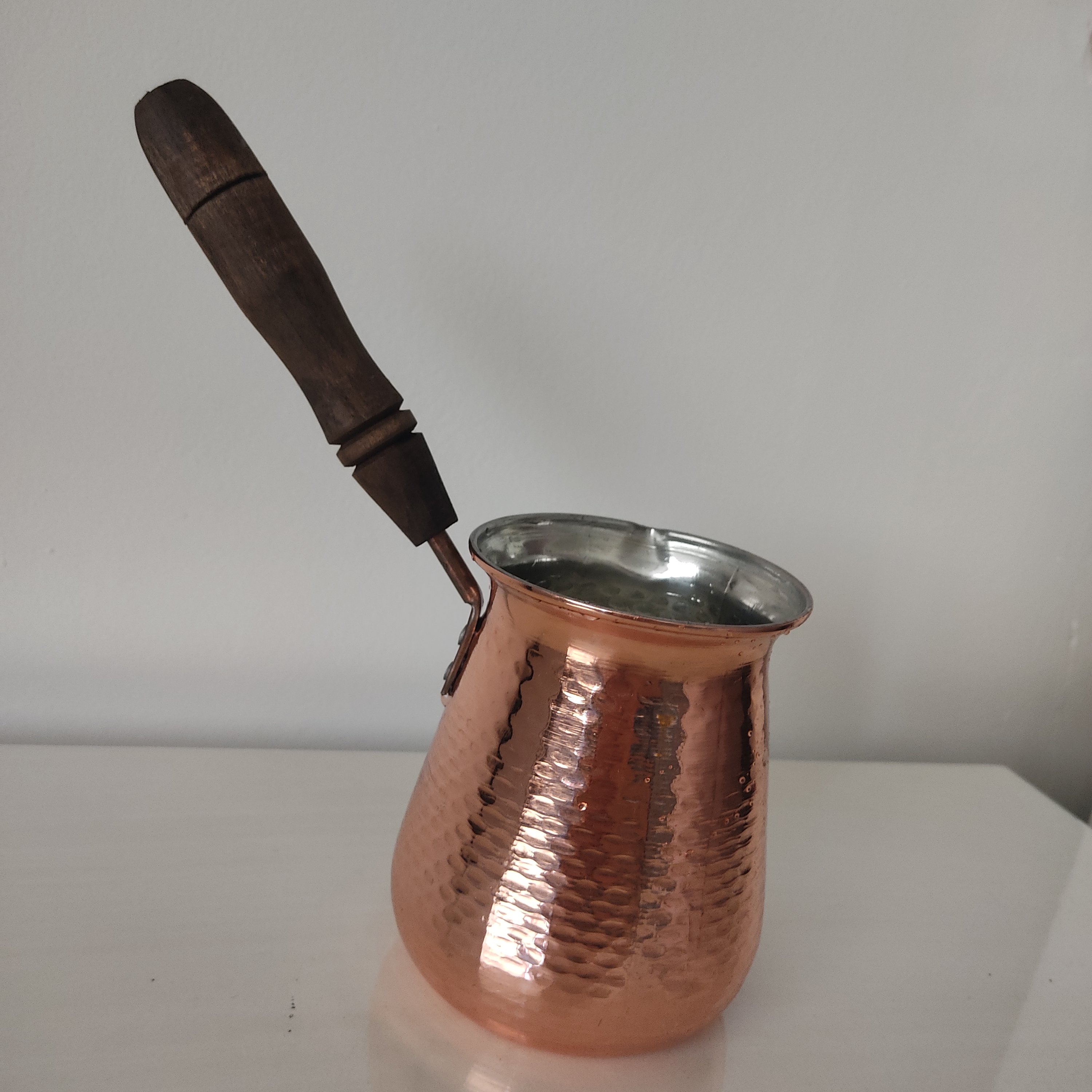 قهوه جوش مسی دسته چوبی سایز بزرگ 5کاپ نانو شده ارسال رایگان