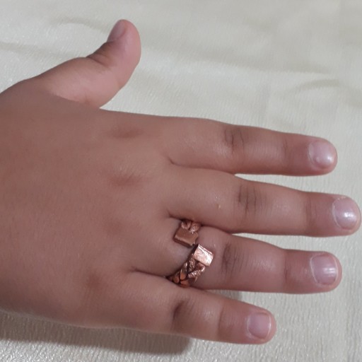انگشترمسی و حلقه مسی دستساز با تراش جواهر