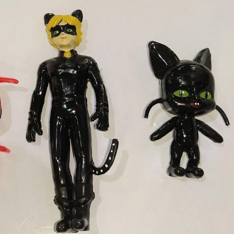 عروسک دختر کفشدوزکی و پسر گربه ای مجموعه 4 شخصیت 