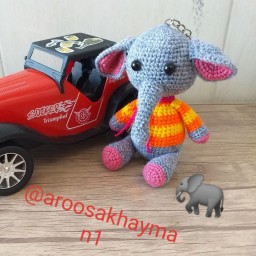 عروسک فیل طرح آویز کیف و ماشین  قد حدود 15 سانت