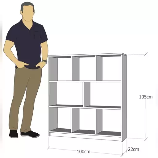 قفسه کتاب و دکوری چوبی کد B15 (مستقیم از تولیدکننده) ارسال با باربری رایگان