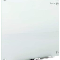 وایت برد شیشه ای مدل گلپیچ غیرمغناطیسی سایز 120در80  سفید رنگ 