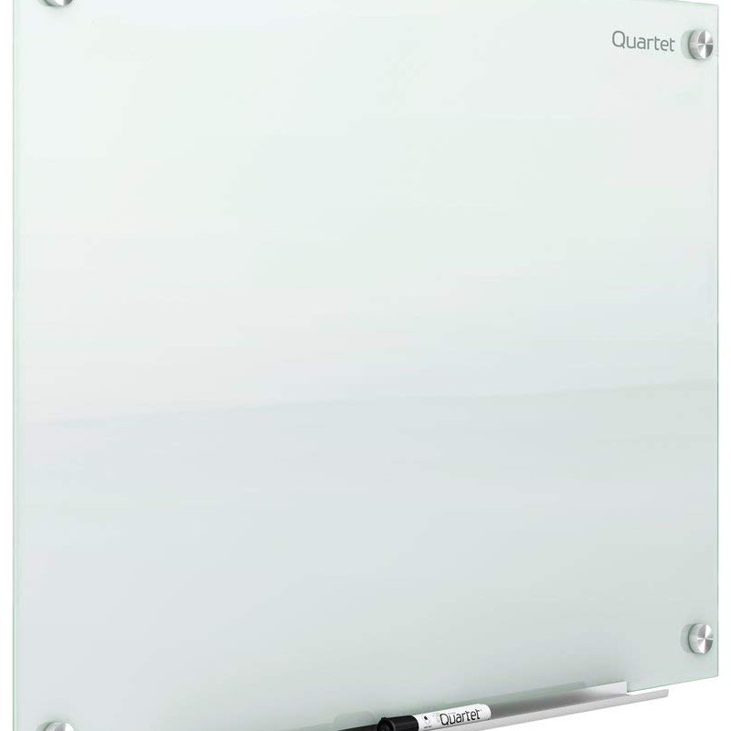 وایت برد شیشه ای مدل گلپیچ غیرمغناطیسی سایز 120در80  سفید رنگ 