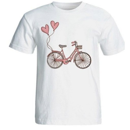 تی شرت آستین کوتاه زنانه شین دیزاین طرح دوچرخه