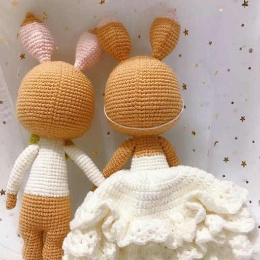 عروسک بافتنی عروس و داماد خرگوش