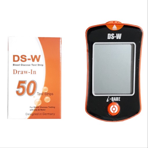 دستگاه تست قند خون DS-W بهمراه 50 عدد سوزن و 50 عدد نوار تست محصول کشور آلمان محصولی شناخته شده و بسیار با کیفیت