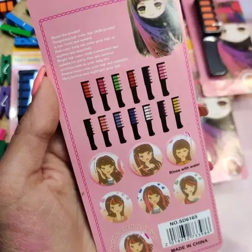 گچ مو رنگی hair chalk رنگ زرد