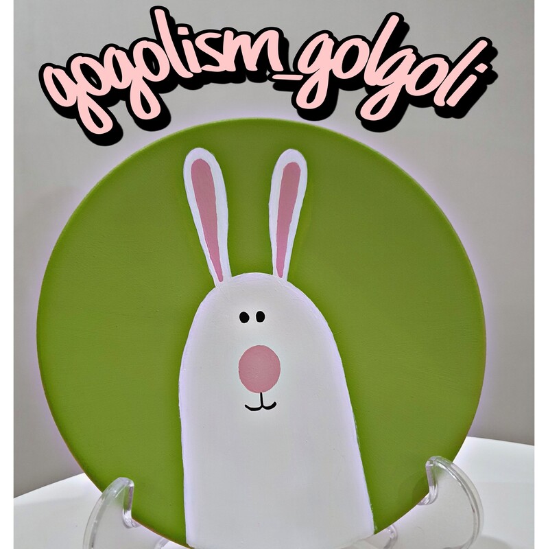 دیوارکوب سفالی خرگوش طراحی شده با رنگ اکریلیک ضدآب و قابل شستشو 