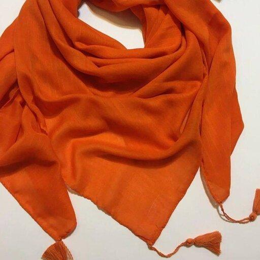روسری لینن منگوله دار نخی ساده تک رنگ جنس اعلا.مناسب چهارفصل 