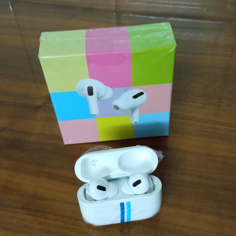 ایرپاد پرو رنگی  مدل pro3 معروف به ایرپاد جعبه رنگی لمسی هندزفری بلوتوث (سفید و مشکی )