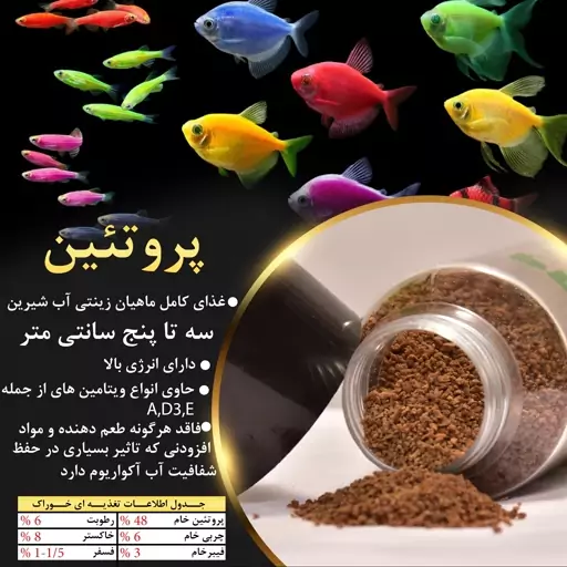 غذای ماهیان گیاه خوار سه تا پنج سانت 