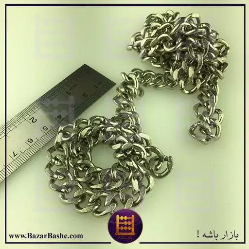 زنجیر فلزی طرح کارتیر کد 2.8 طول یک متر رنگ استیل نقره ای