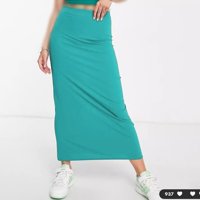 دامن ماکسی زنانه اسپرت کرپ کش برند آمریکایی سبز آبی سایز 40 تا 44