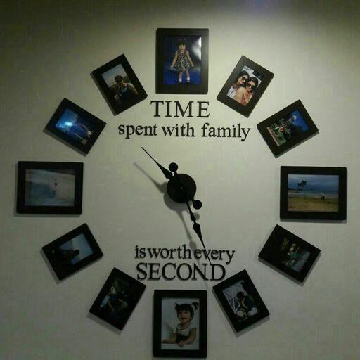 ساعت دیواری خانوادگی قاب عکس دار 