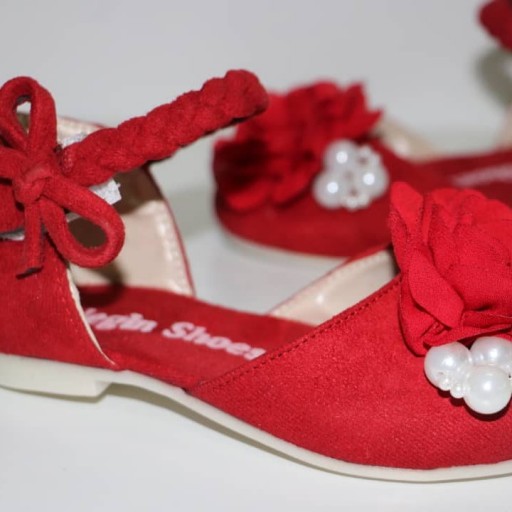 کفش گلدار قرمزقرمز سایز 26تا31 کفش و گلسر