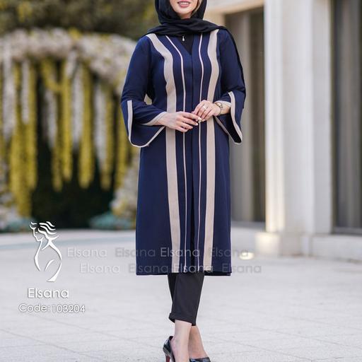 عید  مانتو  زنانه  تنسل ترکیبی مدل آستین حالت دار و بلند تا سایز 54 