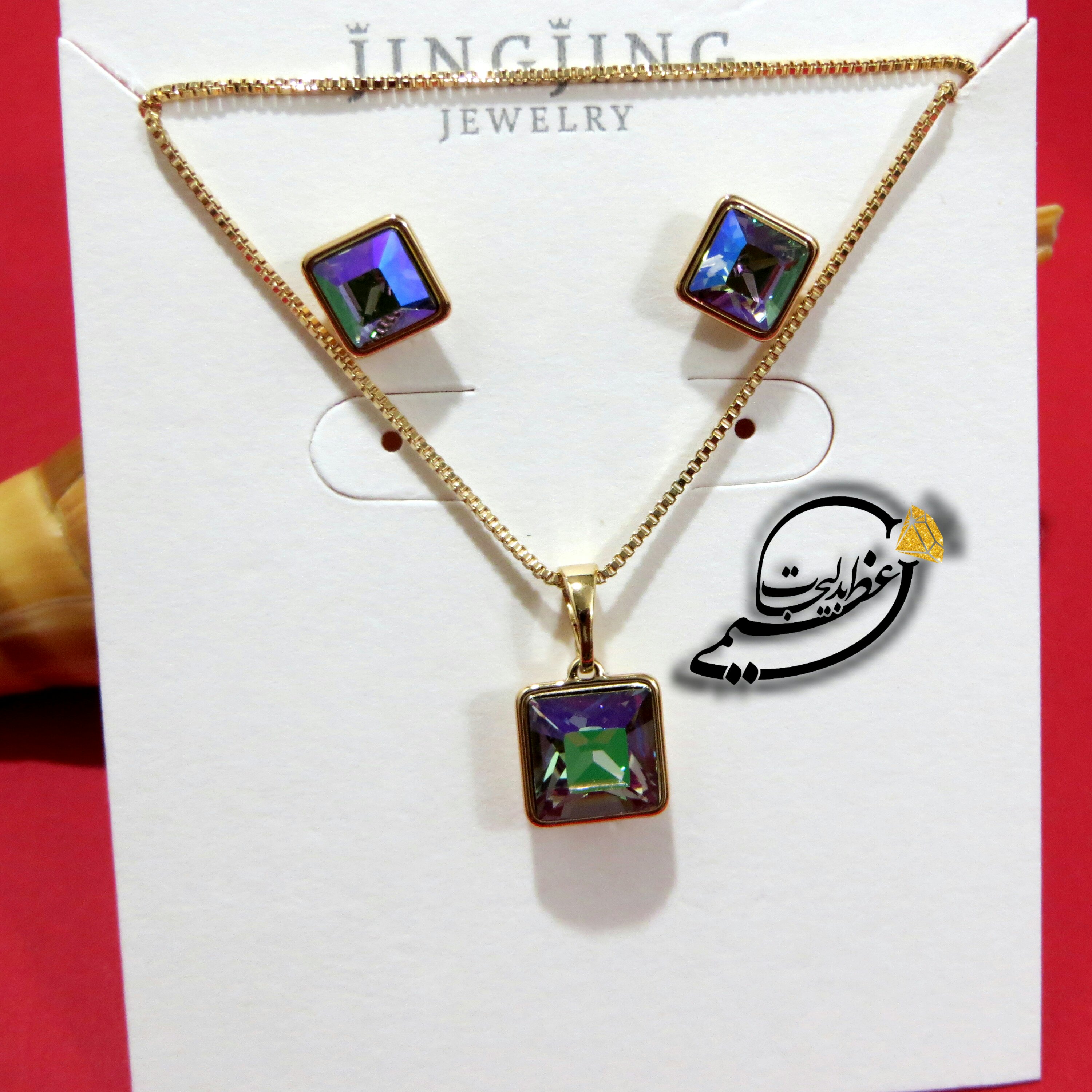 نیم ست برند Xuping مدل JingJing از جنس مس و روکش طلا بسیار زیبا با کریستال سوارسکی Swarovski تراش خورده اصلی کد 9
