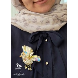 گلسینه کبوتر سفید زیبا ترکیب جواهردوزی و گلدوزی