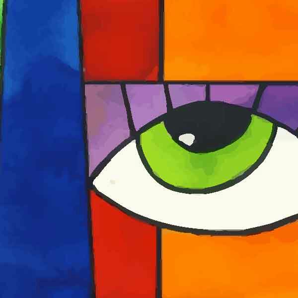 تابلو بوم چاپی لاویا طرح چهره کوبیسم کد ART-2064