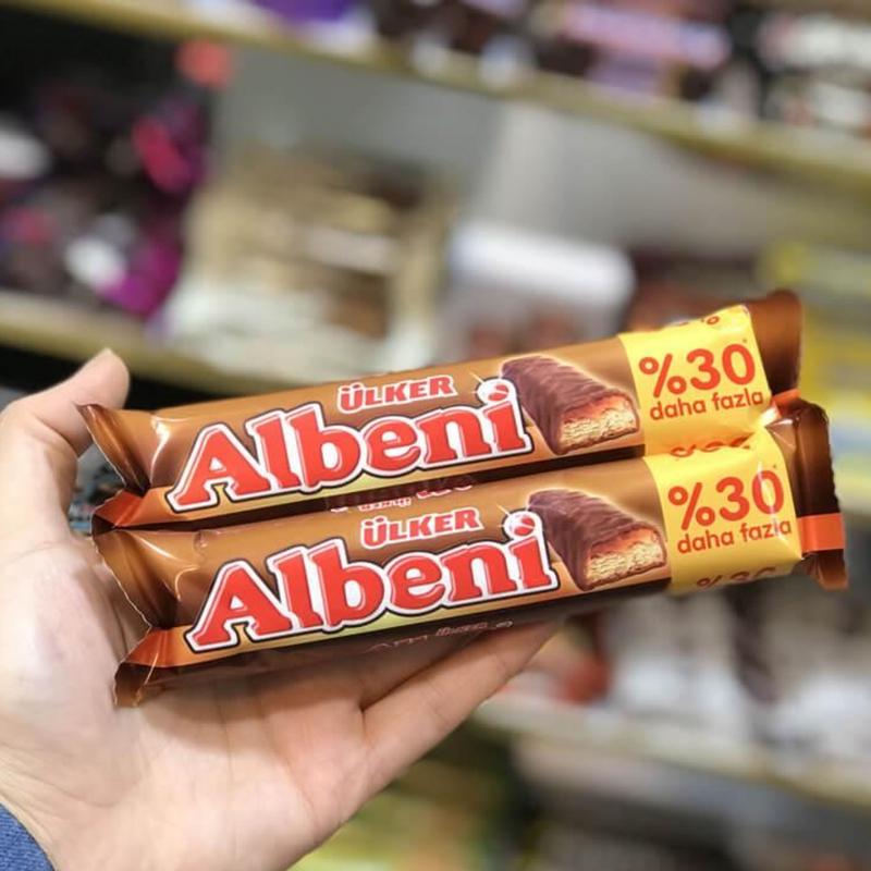 شکلات آلبنی دوبل کاراملی Albeni اصلی  50 گرم پک 18 عددی