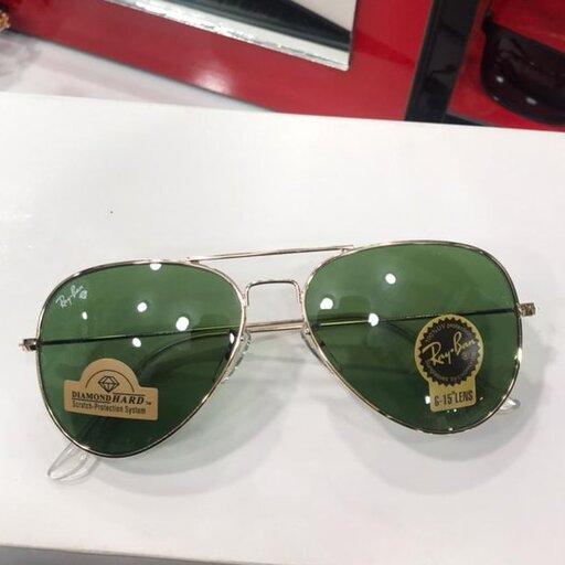 عینک آفتابی مردانه ریبن شیشه سبز.شیشه سنگ صورت خور زیبا
