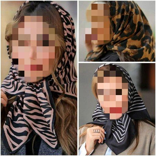 روسری مینی اسکارف جنس نخی سایز 63&63  در سه طرح زیبا