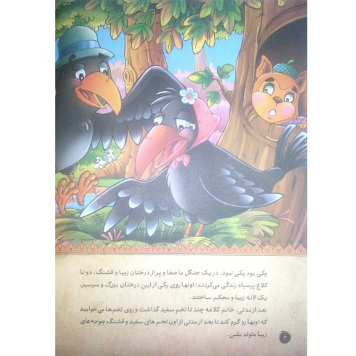 کتاب داستان کلاغ و مار - قصه های پندآموز حیوانات - اقتباسی از کلیله و دمنه (کاغذ تحریر)