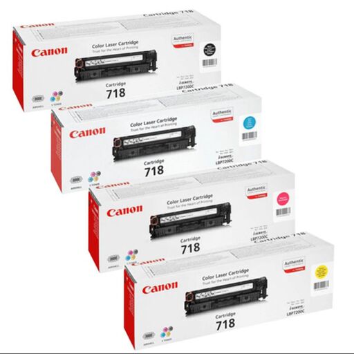 ست 4 رنگ کارتریج تونر لیزر رنگی Canon 718 (با ضمانت و گارانتی)