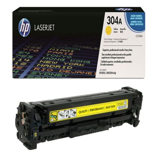 کارتریج تونر لیزری زرد اچ پی HP 304A(با ضمانت و گارانتی)