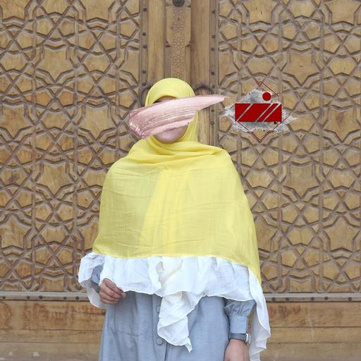 روسری دامنی اسلپ چهار فصل زرد
