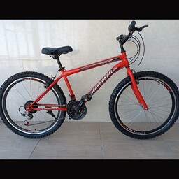 دوچرخه  سایز 24 دنده مچی قرمز ( ارسال رایگان) برچسب  کنندل