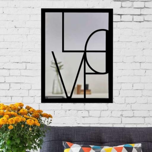 آینه الف طرح LOVE مبلمونسرا مدل 264277