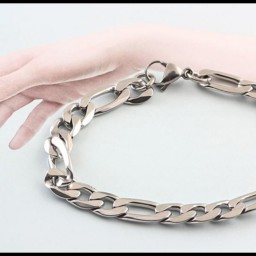 دستبند زنجیر مردانه نقره ای رنگ