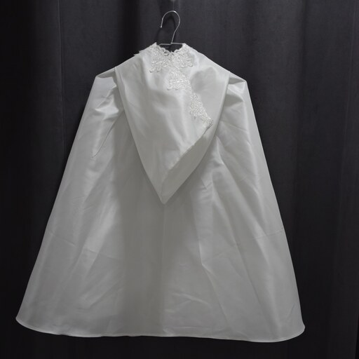 شنل لباس عروس مدل ساتن براق درجه یک و شیک با دور دانتل کاری شده مناسب عقدو عروسی
