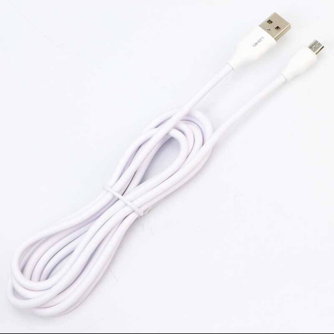 کابل شارژر میکرو یو اس بی برند الدینیو رنگ سفید با کیفیت طول کابل 2 متری