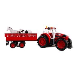 ماشین اسباب بازی تراکتور مزرعه قدرتی همراه حیوانات برند درج سایز بزرگ رنگ قرمز