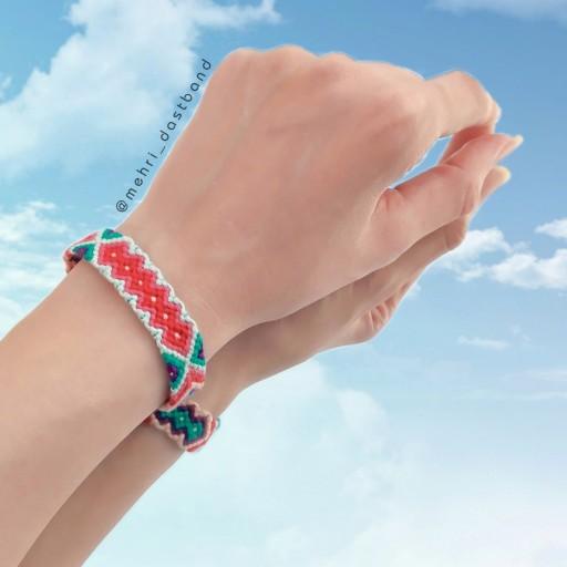 دستبند دوستی دخترانه دستبافت - طرح سنتی