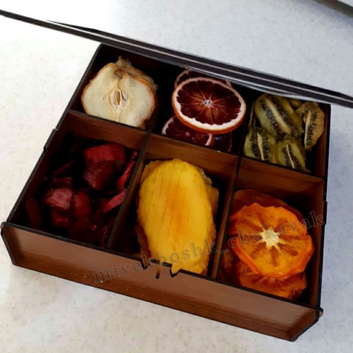 جعبه چوبی کادویی میوه خشک چکاوک