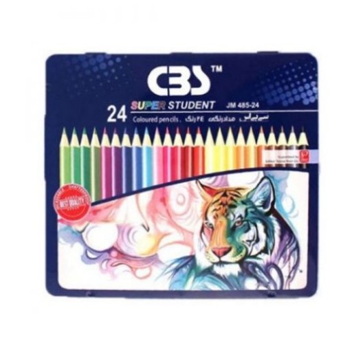 مداد رنگی 24 رنگ جعبه فلزی CBS