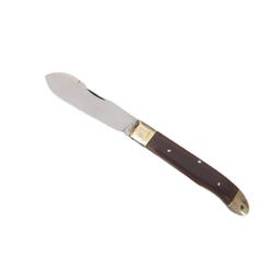 چاقو تاشو چوپانی سایز یک فولادی زنجان با دسته چوب کائوچی و باربند برنجی