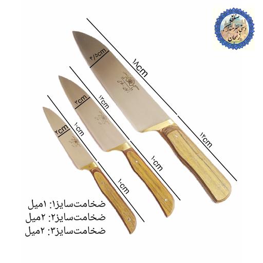 ست چاقو آشپزخانه 3 عددی برند فلاحی زنجان با تیغه استیل فولاد و ارسال رایگان 