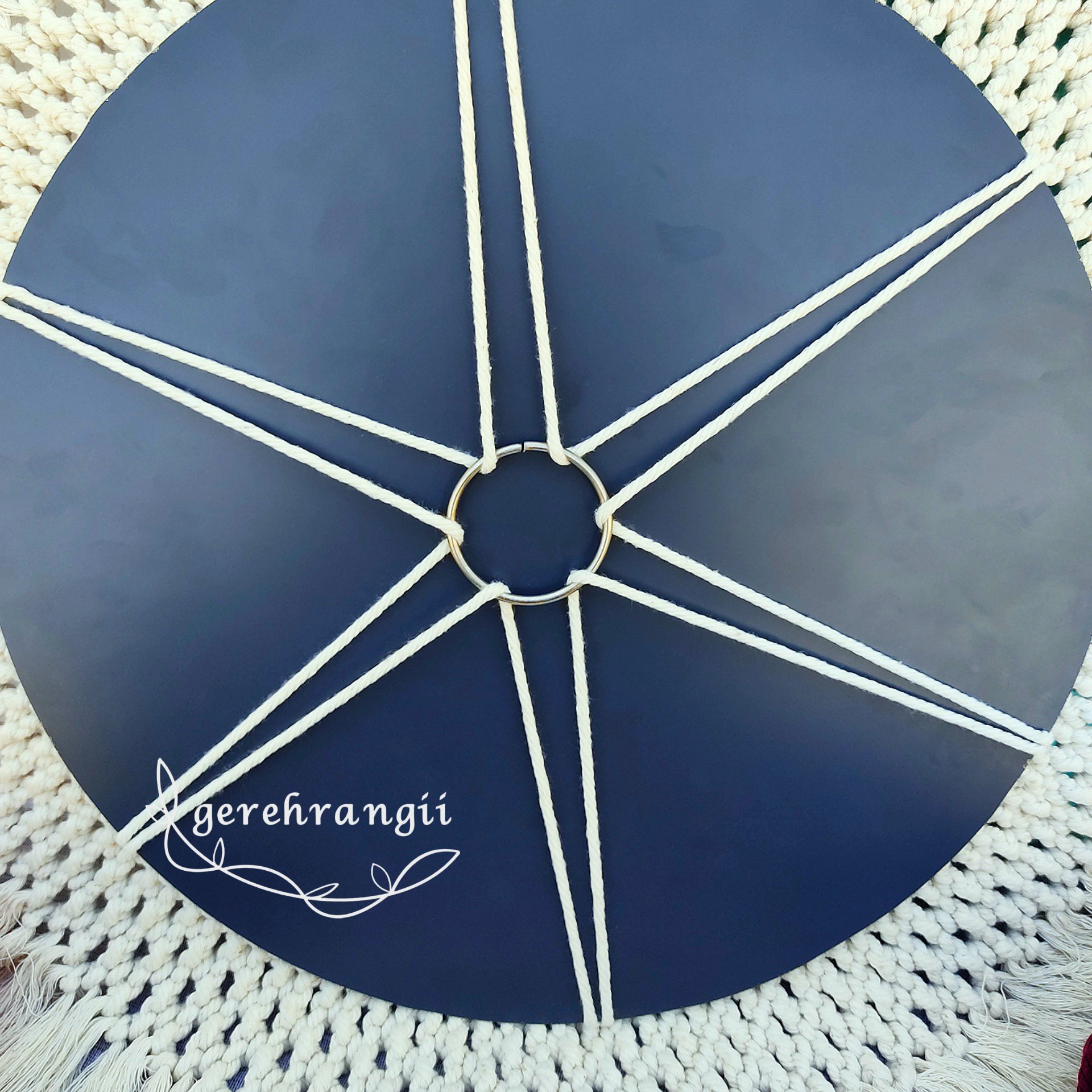 قاب اینه مکرومه، بدون آینه، قطر 60cm