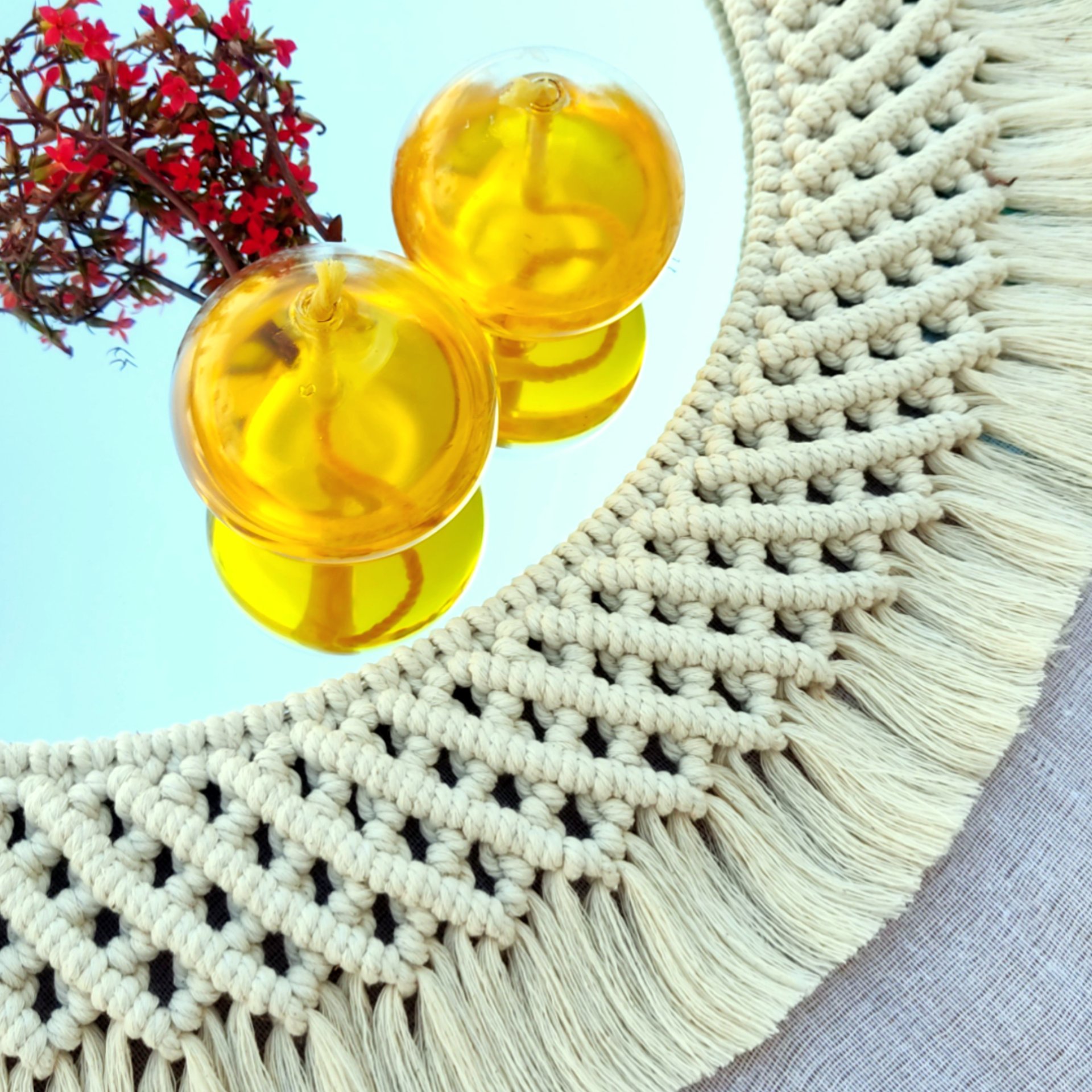 قاب اینه مکرومه، بدون آینه، قطر 60cm