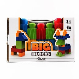 بلوک آجره خانه سازی بزرگ 34 قطعه این بازی برای تعداد مثبت 1 نفر  2 تا  8 ساله